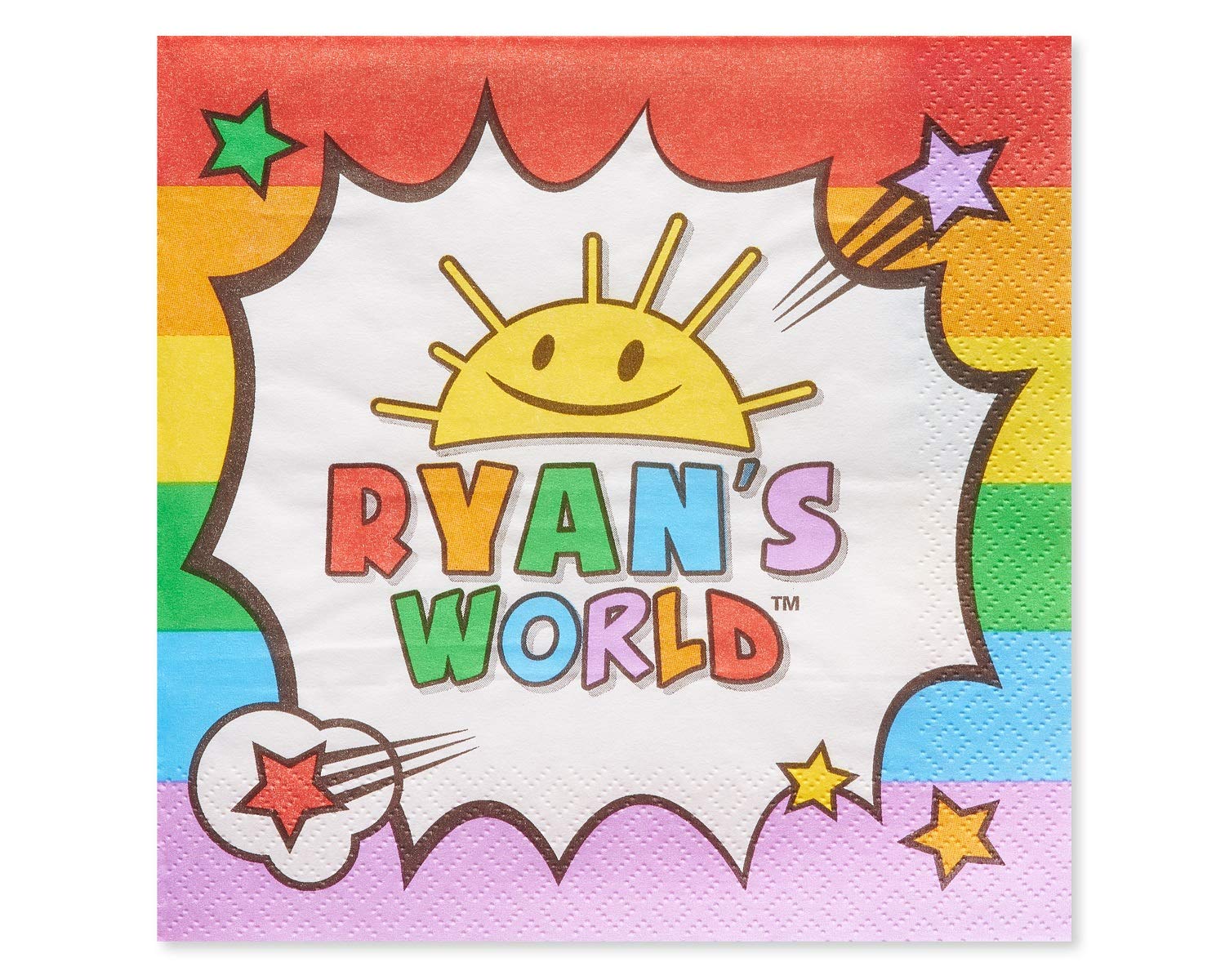 Ryan’s World Party Pack - 16-Piece Tableware Set for Kids Birthday Party (Includes 16 Dinner Plates, 16 Dessert Plates, 16 Napkins + Table Cover) - Perfect for Themed Birthday Parties, Family Gatherings & Special Events