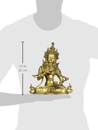 Vajrasattva Brass Statue - Holder of Thunderbolt and Bell - Tibetan Buddhist Deity Sculpture for Meditation & Altar Decoration
