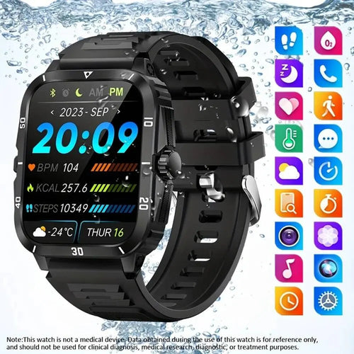 SENBONO Military Smart Watch for Men - IP68 Waterproof, 3ATM Shockproof, Outdoor Sports & Fitness Tracker - Perfect for Hiking, Running, Camping & Military Use