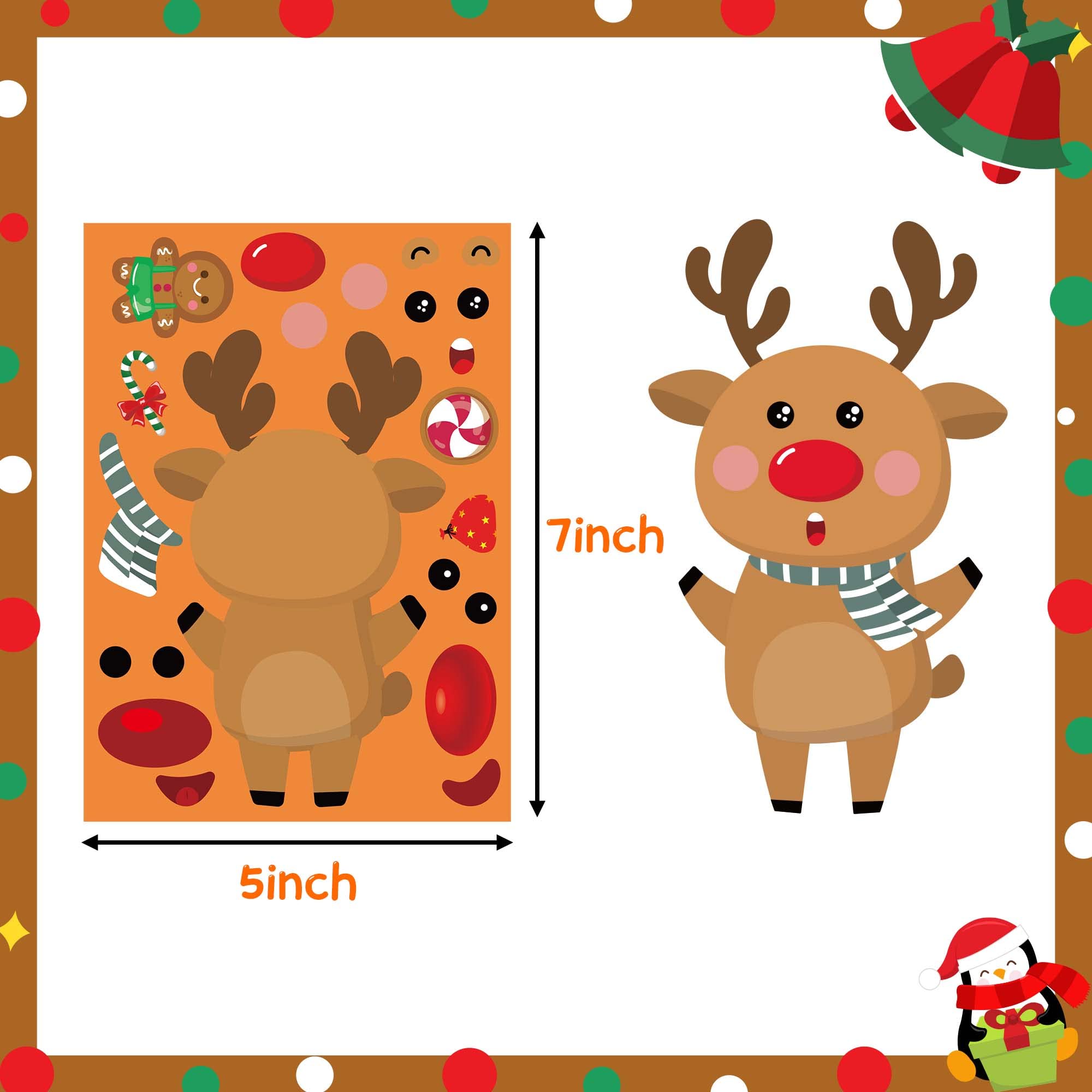 Funnlot 30PCS Christmas Stickers for Kids - DIY Holiday Sticker Craft Kit, Fun Christmas Activities & Games for Toddlers - Perfect for Holiday Cards, Gift Wrapping & Classroom Decorations