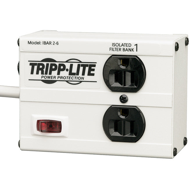 2 Outlet Isobar Surge Protector with 6 Ft Cord - 1410 Joules Metal Power Strip for Home & Office - 120V Surge Suppressor for Electronics, Computers & Appliances - Ideal for Workstations, Entertainment Centers & Home Offices