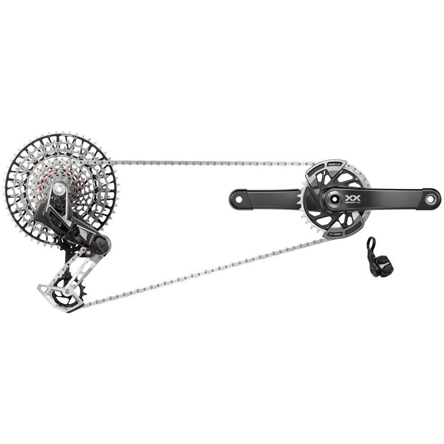 SRAM XX T-Type Eagle Transmission Groupset - 170mm Crank, 32t Chainring, AXS POD Controller, 10-52t Cassette, Rear Derailleur & Chain | High-Performance Mountain Bike Drivetrain for Trail & Enduro Riding
