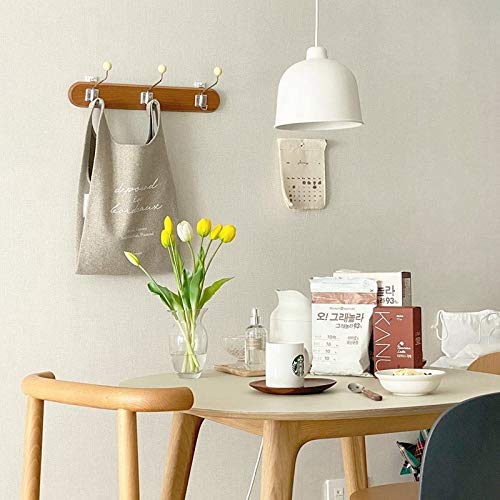 Nordic Style Wooden Wall Hooks - French Korean Inspired Coat Hat Rack with Crochet Organizer for Kids Room Decor (Light Brown) - Perfect for Entryway, Bedroom, and Closet Organization