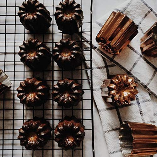 6-Pack Mini Copper Canele Molds 1.5 Inch - Authentic Bordeaux French Pastry Baking Tins | Perfect for Home Bakers & Professional Chefs