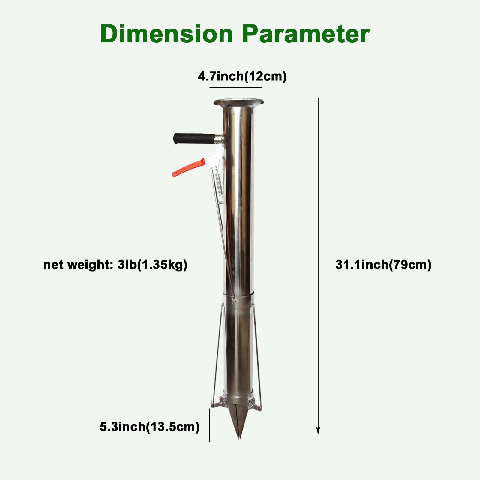 Stainless Steel Seedling Transplanting Bulb Planter Tool with Long Handle - Manual Vegetable & Young Plant Transplanter for Garden, Greenhouse - Perfect for Planting Flowers, Vegetables, and Seedlings in Raised Beds or Containers