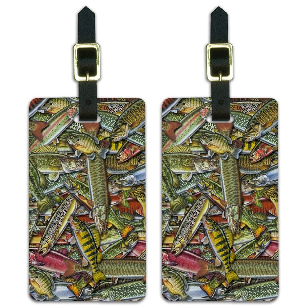Premium Salmon & Trout Fishing Luggage ID Tags - Set of 2 Durable Carry-On Cards for Travel & Outdoor Adventures - Perfect for Anglers, Camping Trips & Airport Identification