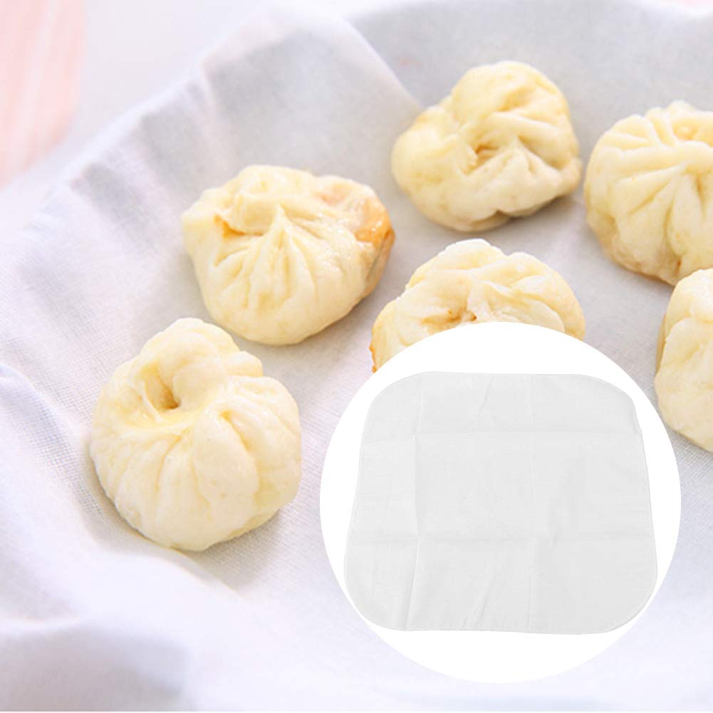 6Pcs Non-Stick Cotton Steamer Cloths for Dumplings, Buns & Bao - Reusable Kitchen Steaming Mesh Mats - Perfect for Bamboo Steamers, Dim Sum & Chinese Cooking Accessories