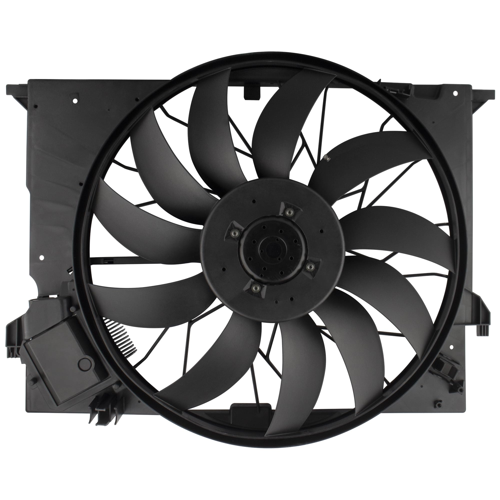 High Performance BOXI Engine Radiator Cooling Fan Assembly Compatible with Mercedes-Benz E320 E63 AMG S350 S550 S600 S63 S65 AMG CLS63 CL550 CL600 CL63 CL65 AMG (Part# 2115000493) - Perfect for Engine Overheating Prevention & Summer Driving