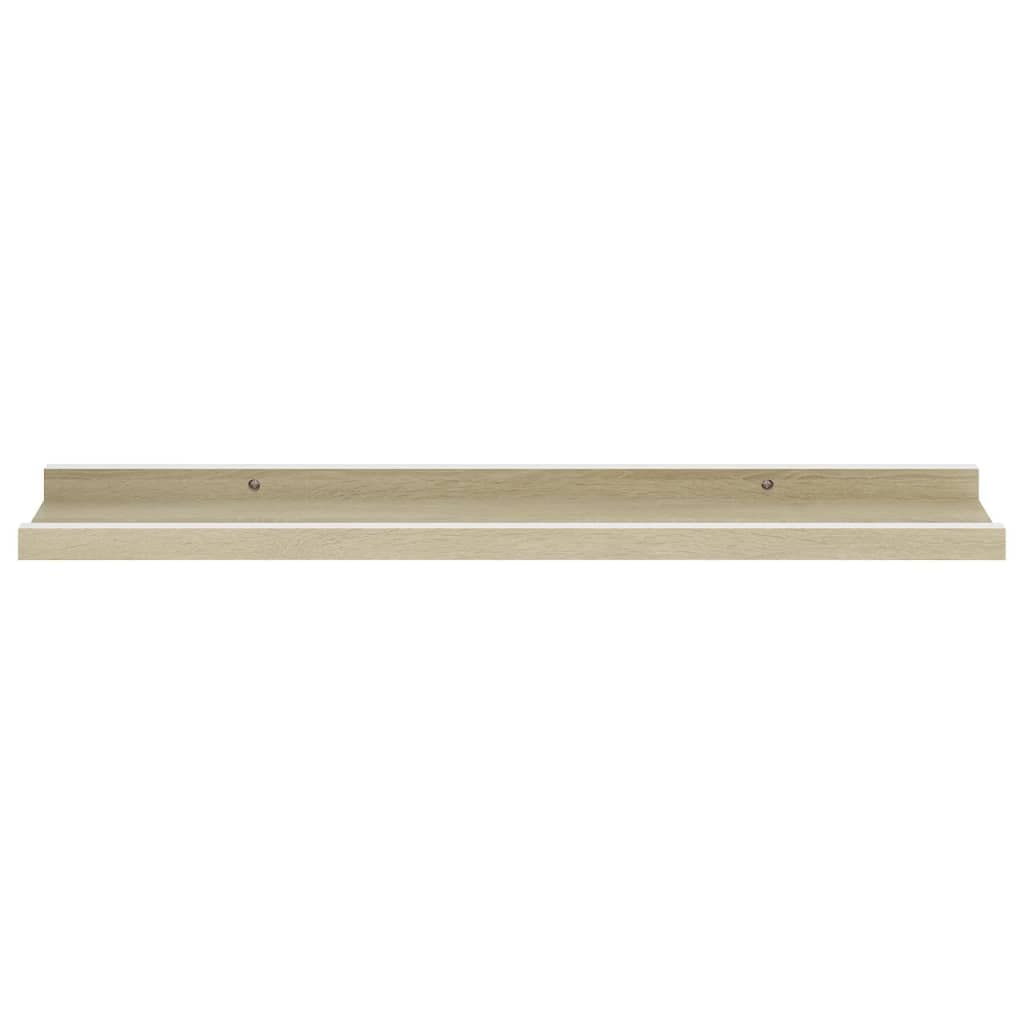 FAMIROSA Floating Wall Shelves Set of 2 - White & Sonoma Oak - 23.6