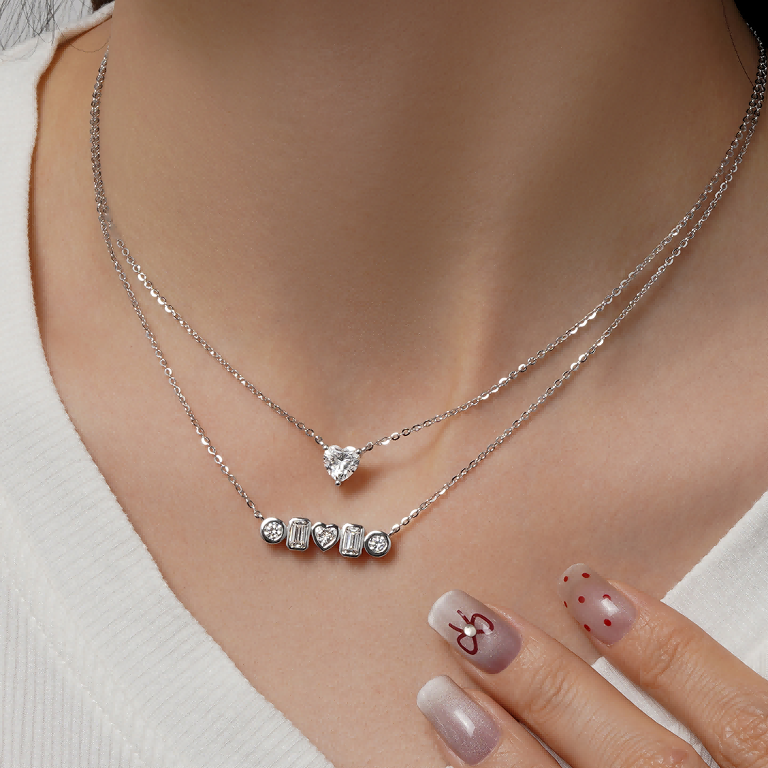 Heart Cut Moissanite Solitaire Pendant Necklace - 14K Gold Plated Elegant Jewelry Gift for Women, Valentine's Day, Anniversary & Special Occasions