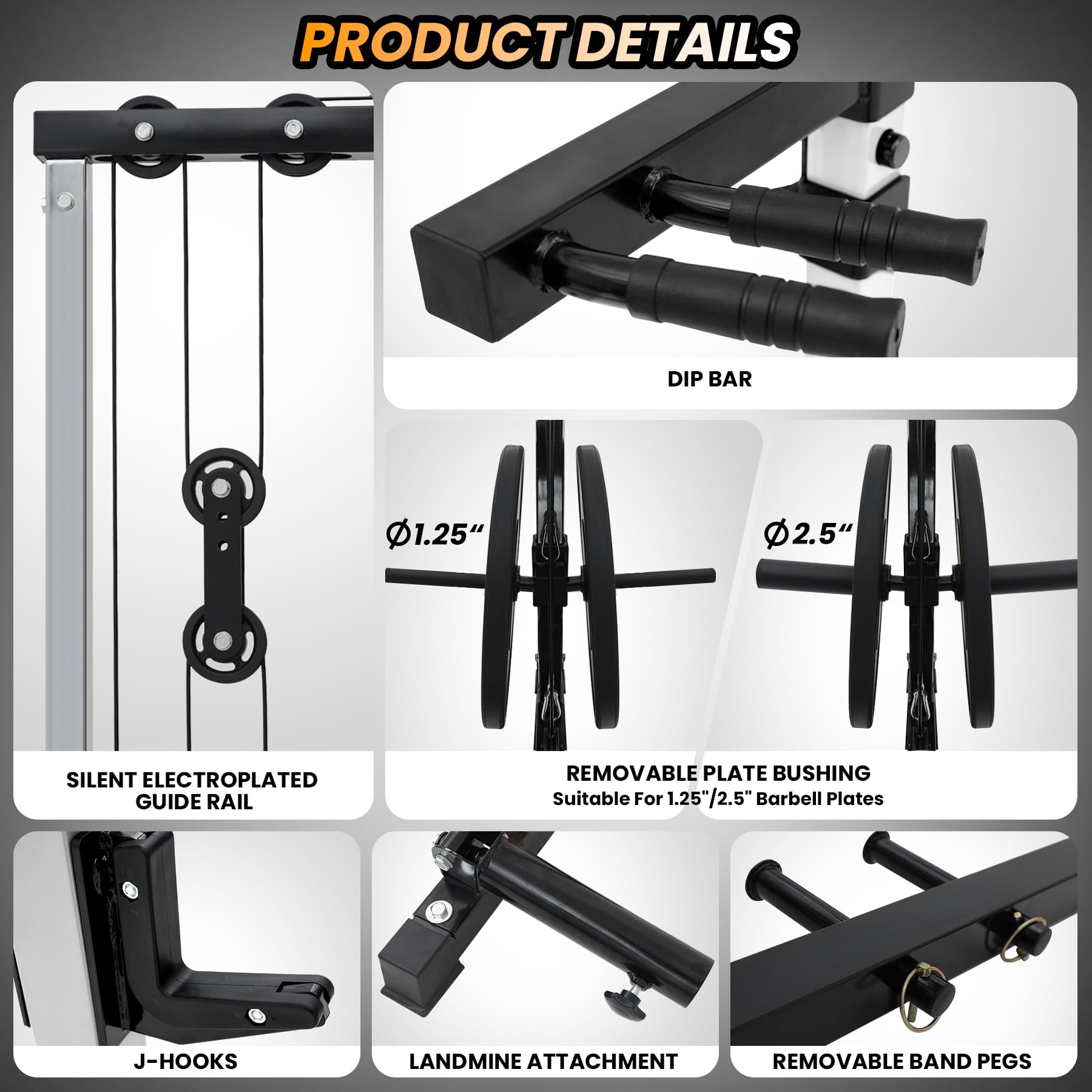 **1600LBS Power Cage Squat Rack with Dip Bar & Cable Pulley System - Heavy Duty Stainless Steel Home Gym Equipment for Strength Training & Weightlifting**    *(Perfect for Home Workouts, CrossFit, Powerlifting & Full-Body Exercises)*