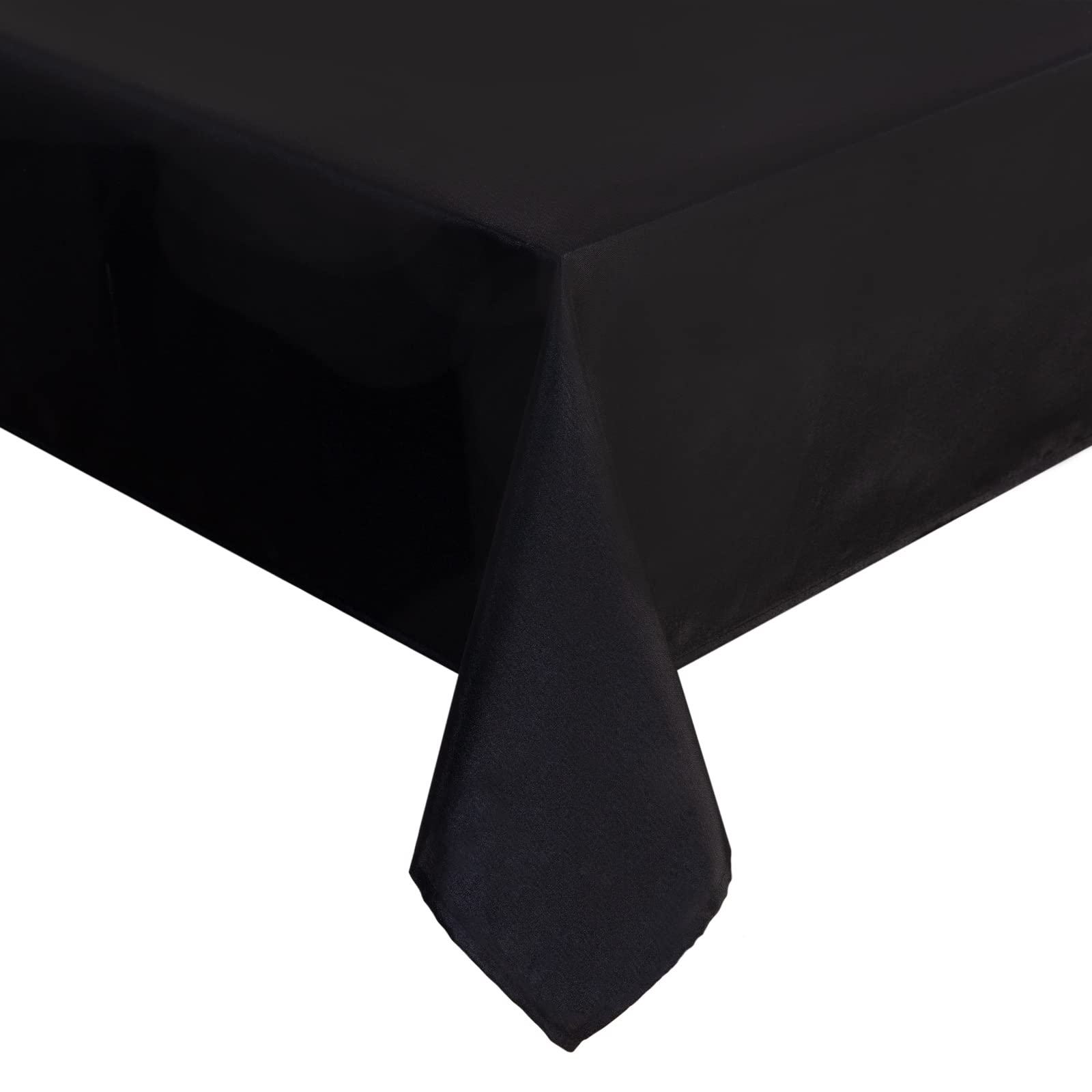 Mysky Home 70x70 Inch Square Tablecloth - Black Washable Polyester Table Cover for Square & Round Tables - Perfect for Buffet, Party, Holiday Dinner, Wedding & Home Decor