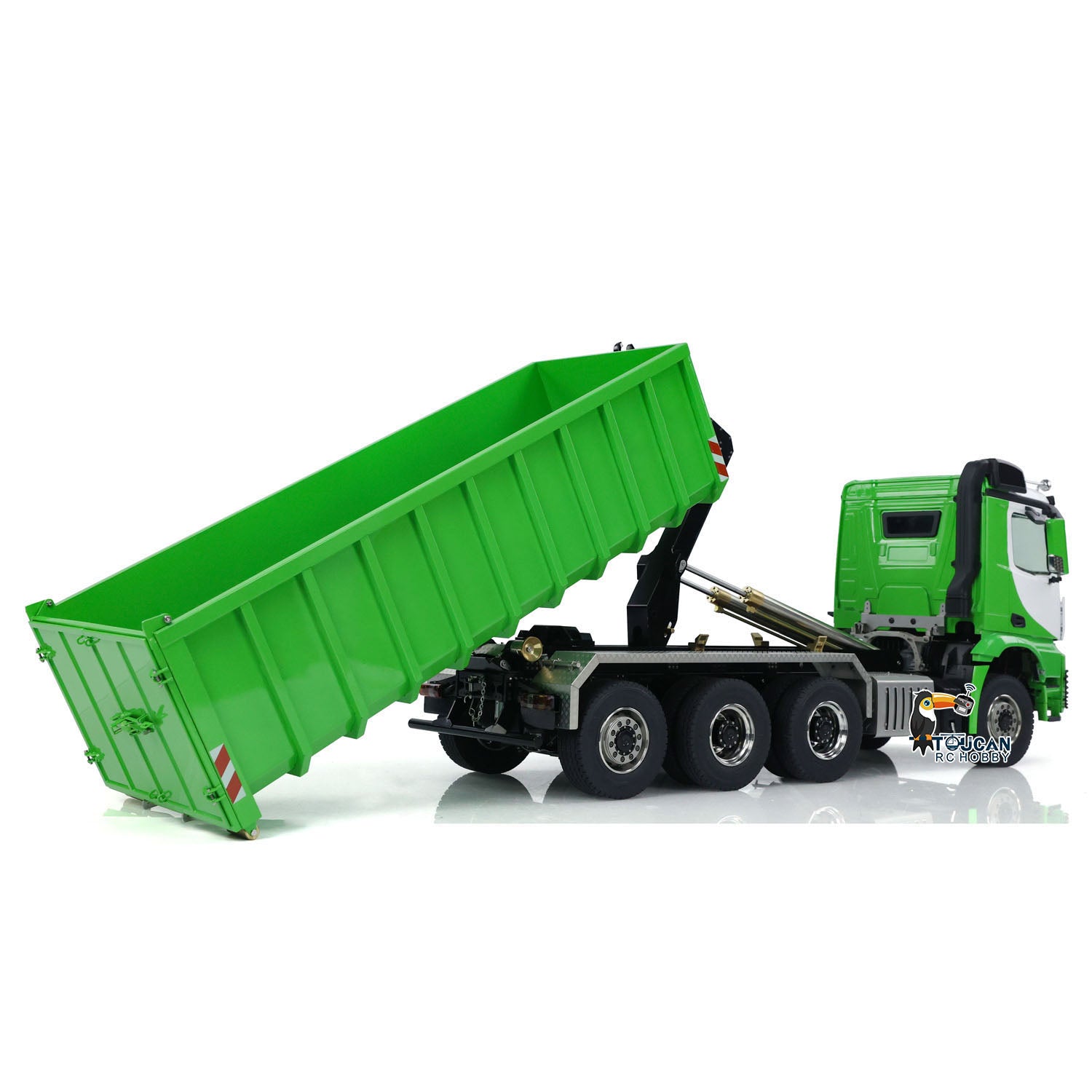 1/14 Scale 8x8 Metal Hydraulic RC Dump Truck - Remote Controlled Tipper Car with Sound & Light System - Hobby Model for Construction Play, Collectors & Off-Road Adventures