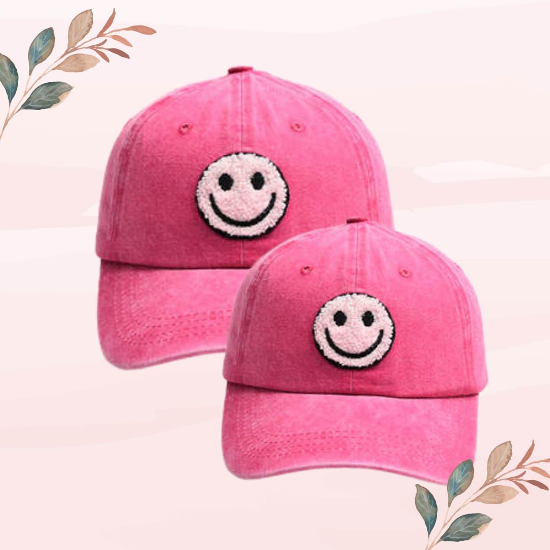 Stylish Mother Daughter Matching Hats Set - 2 Pack Cute Pink Mommy and Me Hats for Women & Toddlers | Perfect for Valentine's Day, Family Photos, Mother's Day Gifts & Outdoor Activities