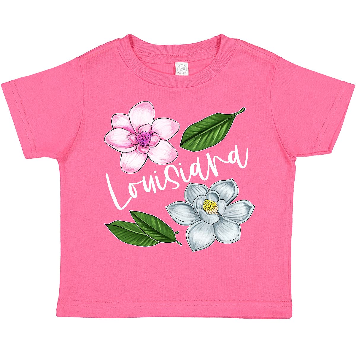 Inktastic Louisiana Magnolia Flowers and Leaves Toddler T-Shirt - Soft Cotton Tee for Boys & Girls, Cute Floral Design - Perfect for Playdates, Daycare & Family Photos
