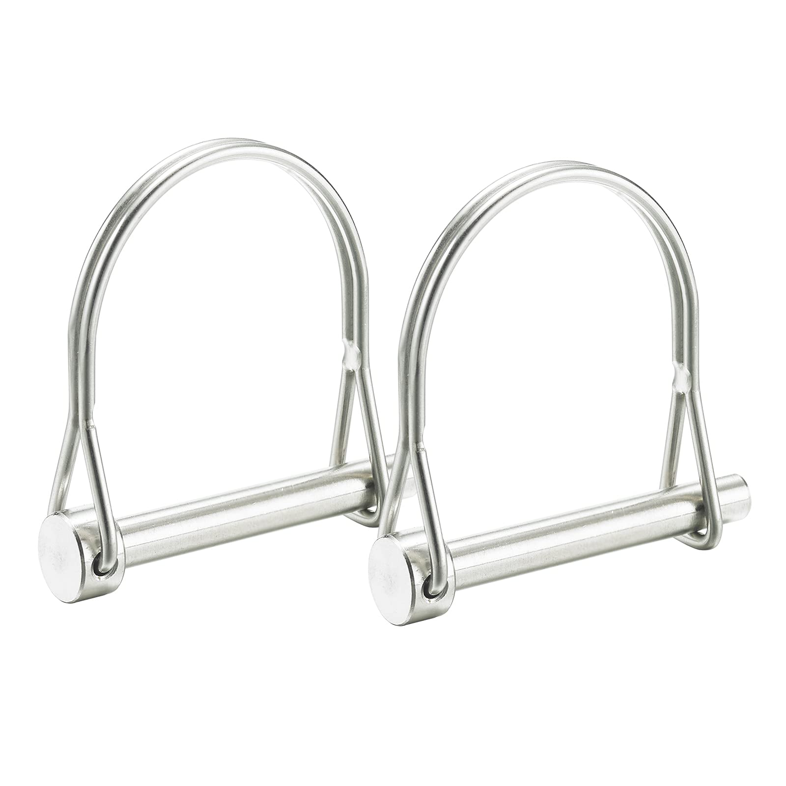 1/4 Inch (6.3mm) Diameter 316 Stainless Steel Safety Coupler Pin - 2.756 Inch (70mm) Length Wire Lock Pins (2 Pack) - Heavy Duty Locking Pins for Construction, Machinery & Industrial Equipment