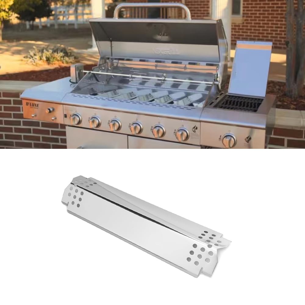Nexgrill 4-Burner Stainless Steel Heat Plates Replacement Parts - Compatible with Models 720-0896B, 720-0896C, 720-0882A, 720-0896, 720-0925, 720-0896E - Perfect for Gas Grill Repair & Maintenance