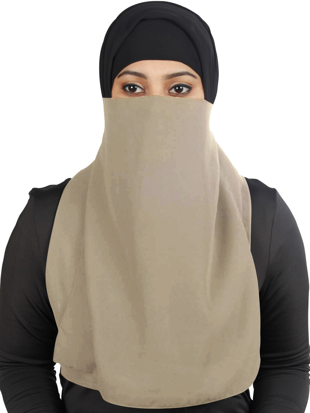 Black Georgette Half Niqab Nosepiece - Breathable & Comfortable Face Cover for Women - Perfect for Daily Wear, Prayer, and Outdoor Activities