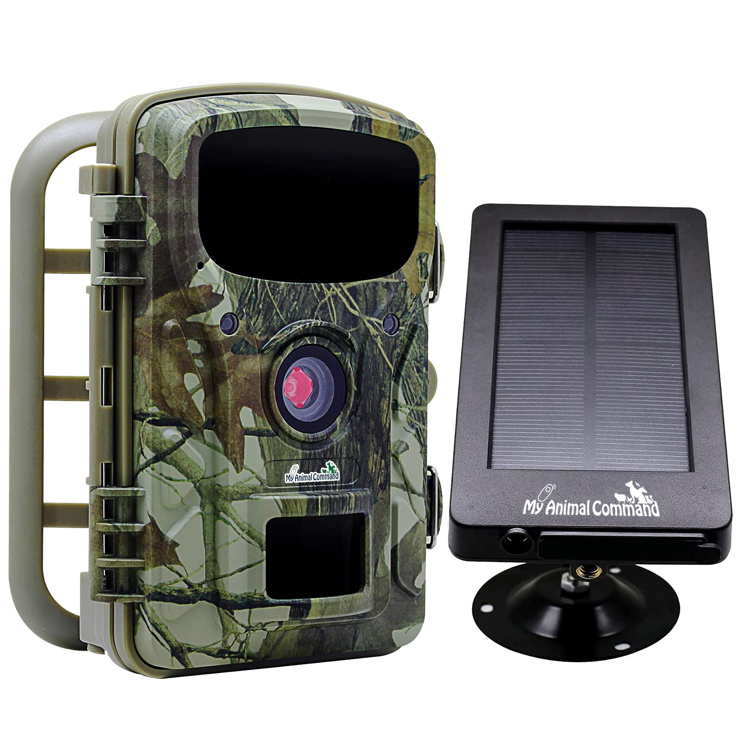 16MP Solar Powered Trail Camera with Night Vision & Motion Activation - IP66 Waterproof 1080p Wildlife Hunting Camera - Perfect for Deer Monitoring, Outdoor Security & Nature Observation - Includes Solar Power Pack Kit