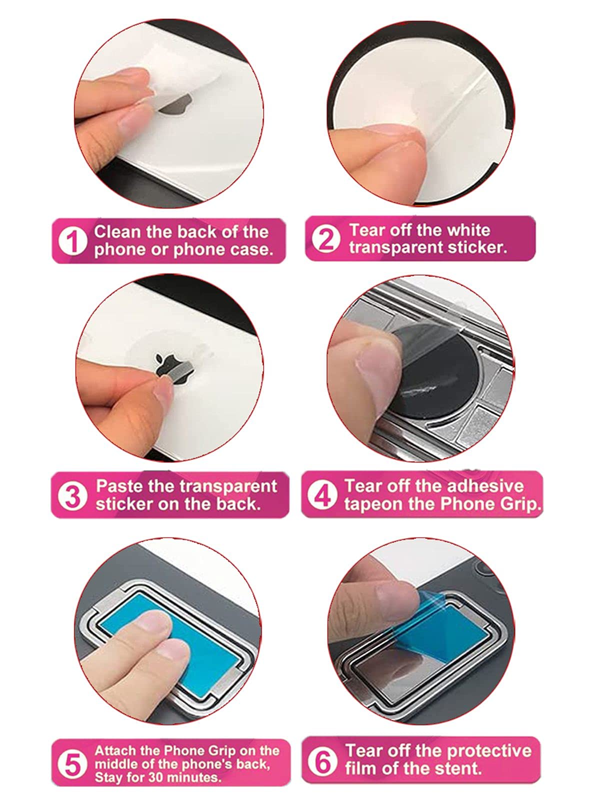 Foldable & Detachable Phone Ring Holder Kickstand - Universal Phone Grip Stand for iPhone, Samsung & Smartphones - Perfect for Watching Videos, Taking Selfies & Secure One-Handed Use