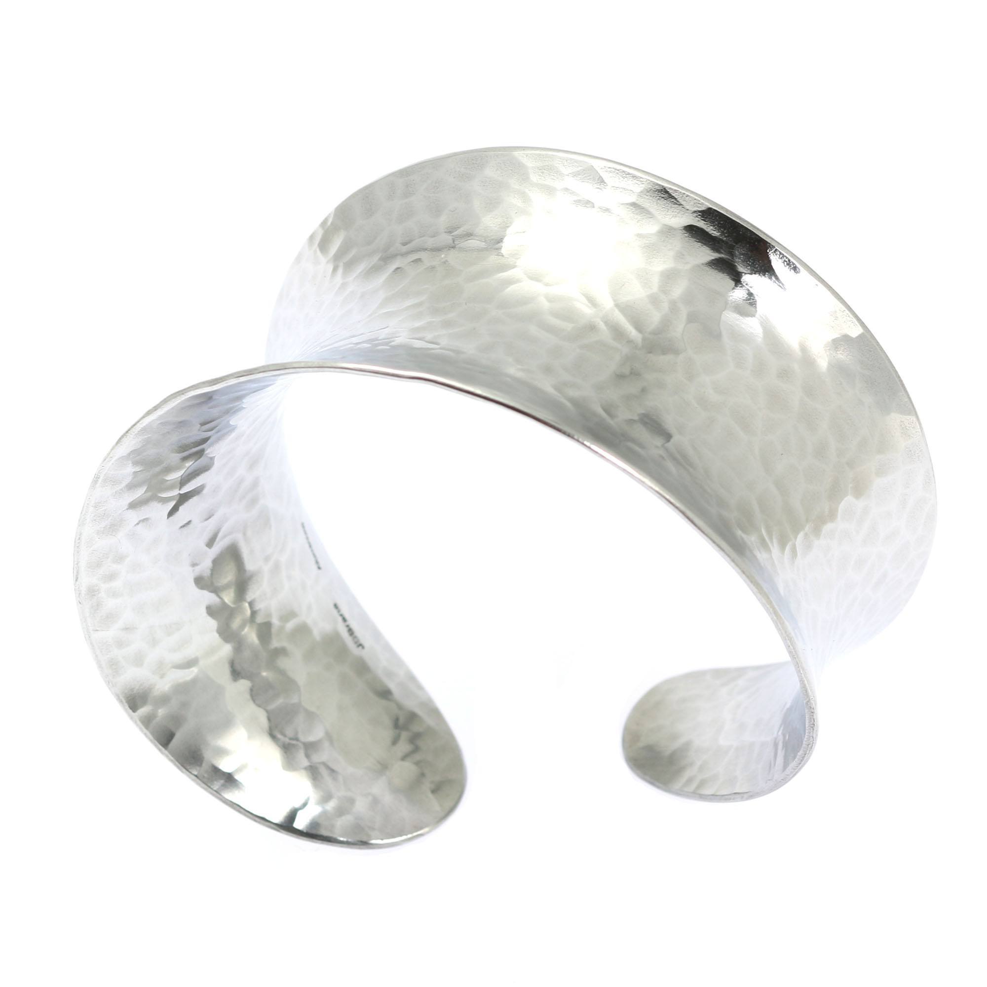 Handmade Hammered Aluminum Anticlastic Bangle Bracelet - Unique Boho Jewelry for Women - Perfect for Festivals, Parties & Everyday Wear