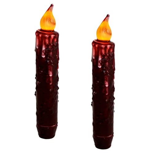 2 pcs Burgundy wax candles