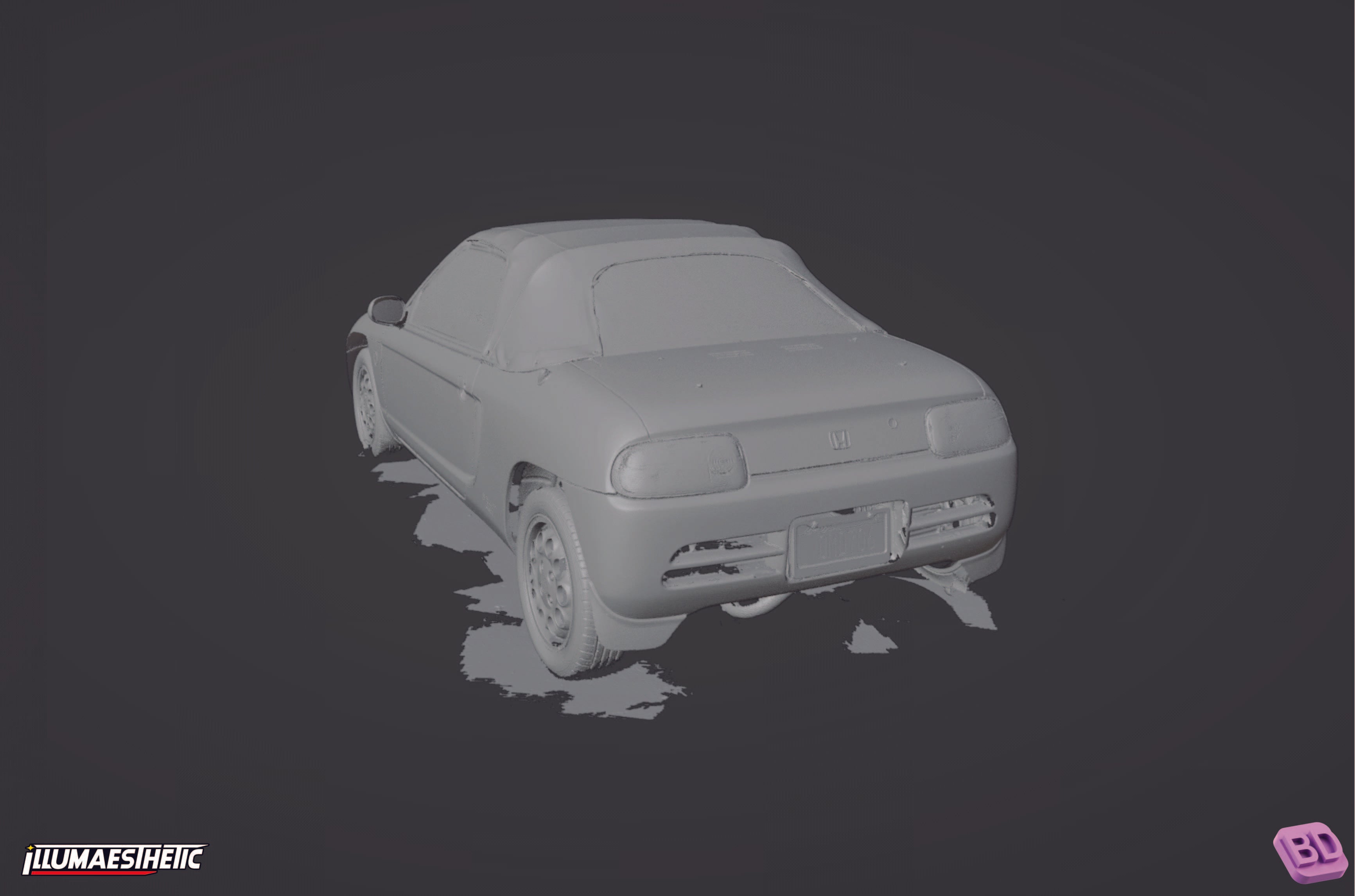 Honda Beat PP1 3D Scan Model 1991-1996 | Classic Japanese Kei Car for 3D Printing & Automotive Restoration Projects
