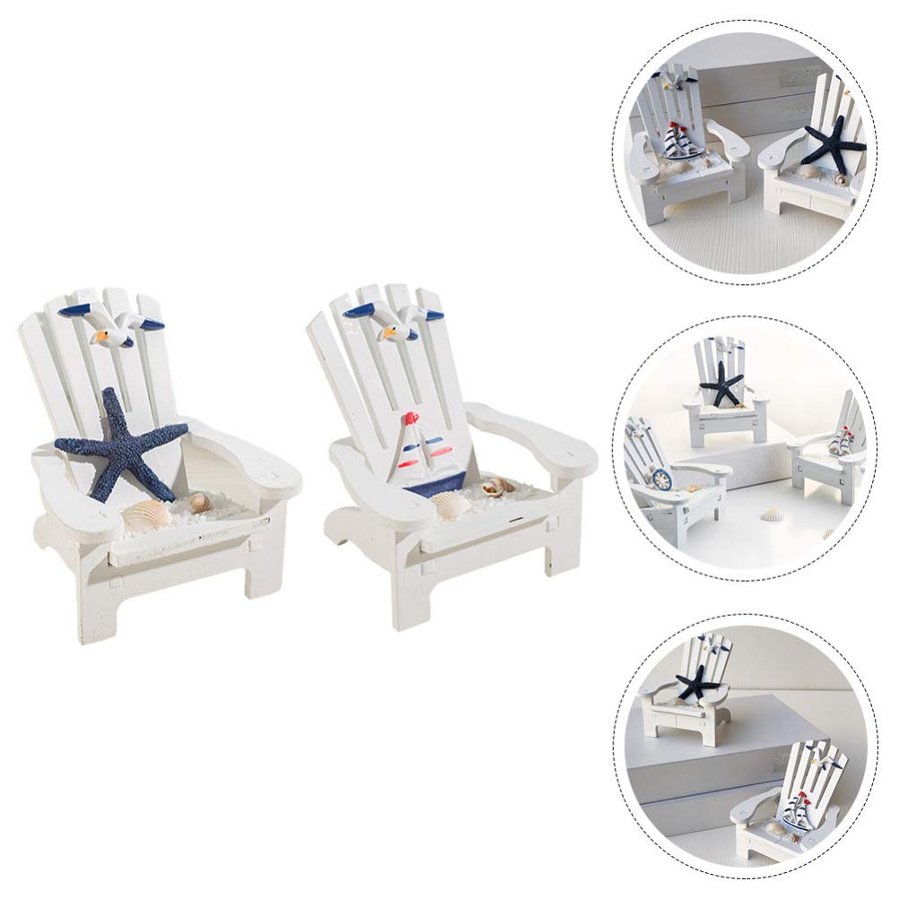 2Pcs Miniature Wooden Chair Decor - Small Home & Office Decoration Ornaments for Dollhouse, Bookshelf, and Tabletop Display