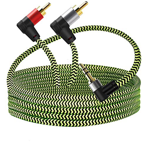 PPTVC 3.5mm to 2RCA Audio Cable 85ft, High-Quality Aux to RCA Stereo Splitter, AUX RCA Y Cord for Smartphone, Speakers, Tablet, HDTV, MP3 Player - Perfect for Home Theater, Car Audio, and Studio Setup