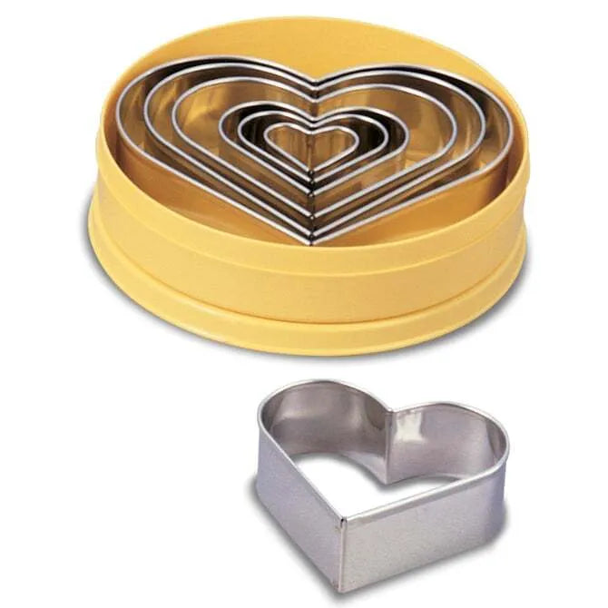7-Piece Plain Heart Cutter Set - Stainless Steel Cookie Cutters for Baking, Cake Decorating, Fondant, DIY Crafts - Perfect for Valentine's Day, Weddings, and Holiday Treats