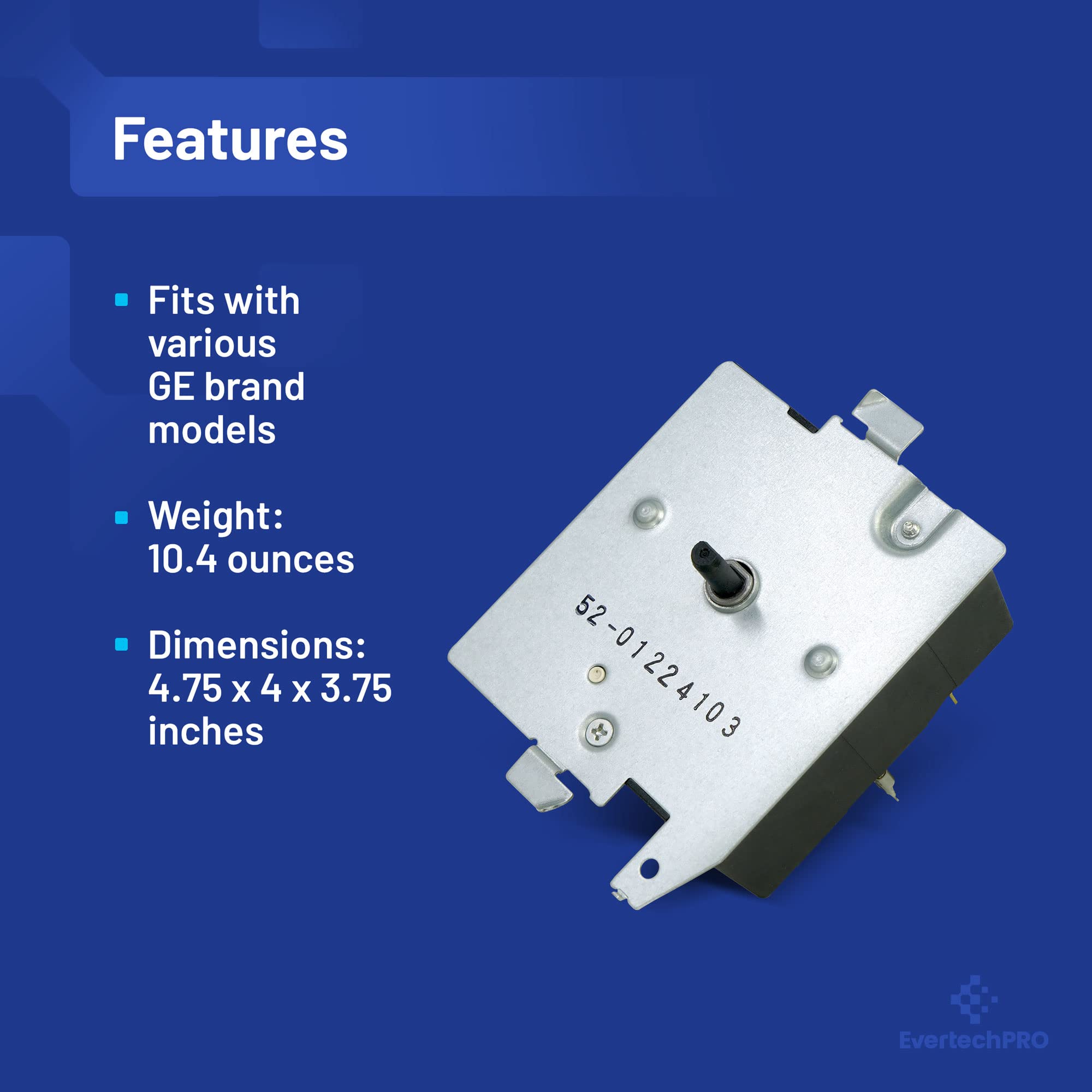 WE4M527 GE Dryer Timer Replacement - Compatible with GE Dryer Timer Switch WE4M365 2754526 PS3654187 - Durable Laundry Appliance Part for Home & Commercial Use