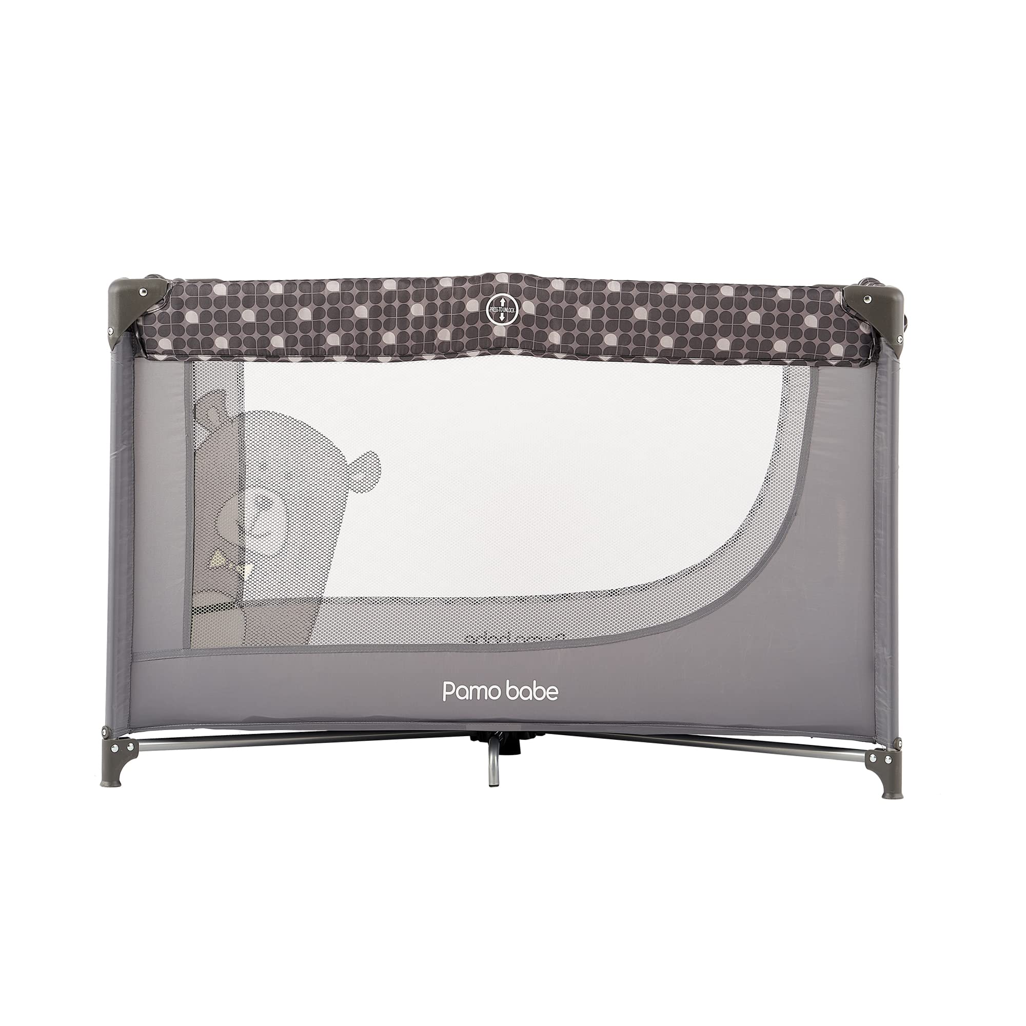 Pamo Babe Portable Baby Crib Playpen with Mattress & Storage Bag - Lightweight Foldable Travel Crib for Newborns & Toddlers - Perfect for Home, Travel, and Outdoor Use