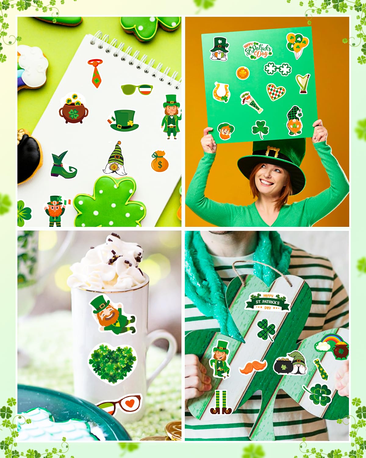24 Sheets St. Patrick's Day Stickers for Kids - Irish Themed Party Favor, DIY Crafts & Decorations - Perfect for Scrapbooking, School Projects & Holiday Celebrations