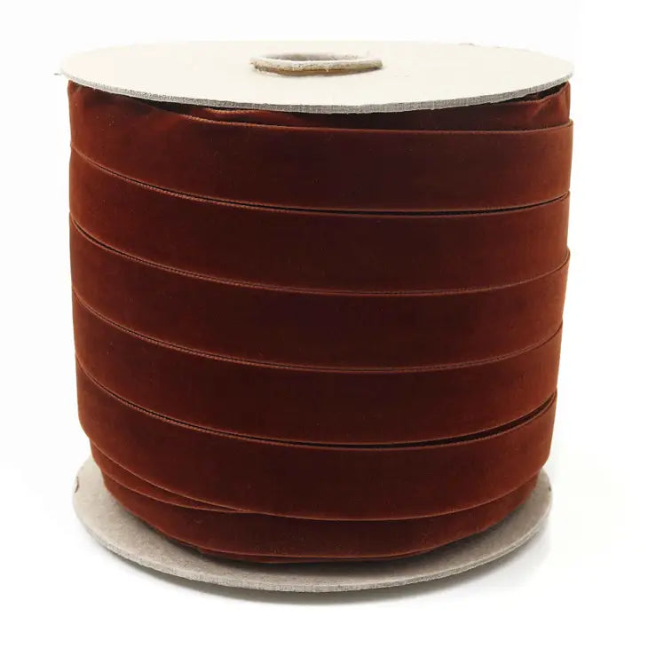 Premium Cinnamon Swiss Velvet Ribbon - 1/2 Inch Wide Soft Satin Ribbon for Gift Wrapping, Wedding Decor, DIY Crafts & Hair Bows