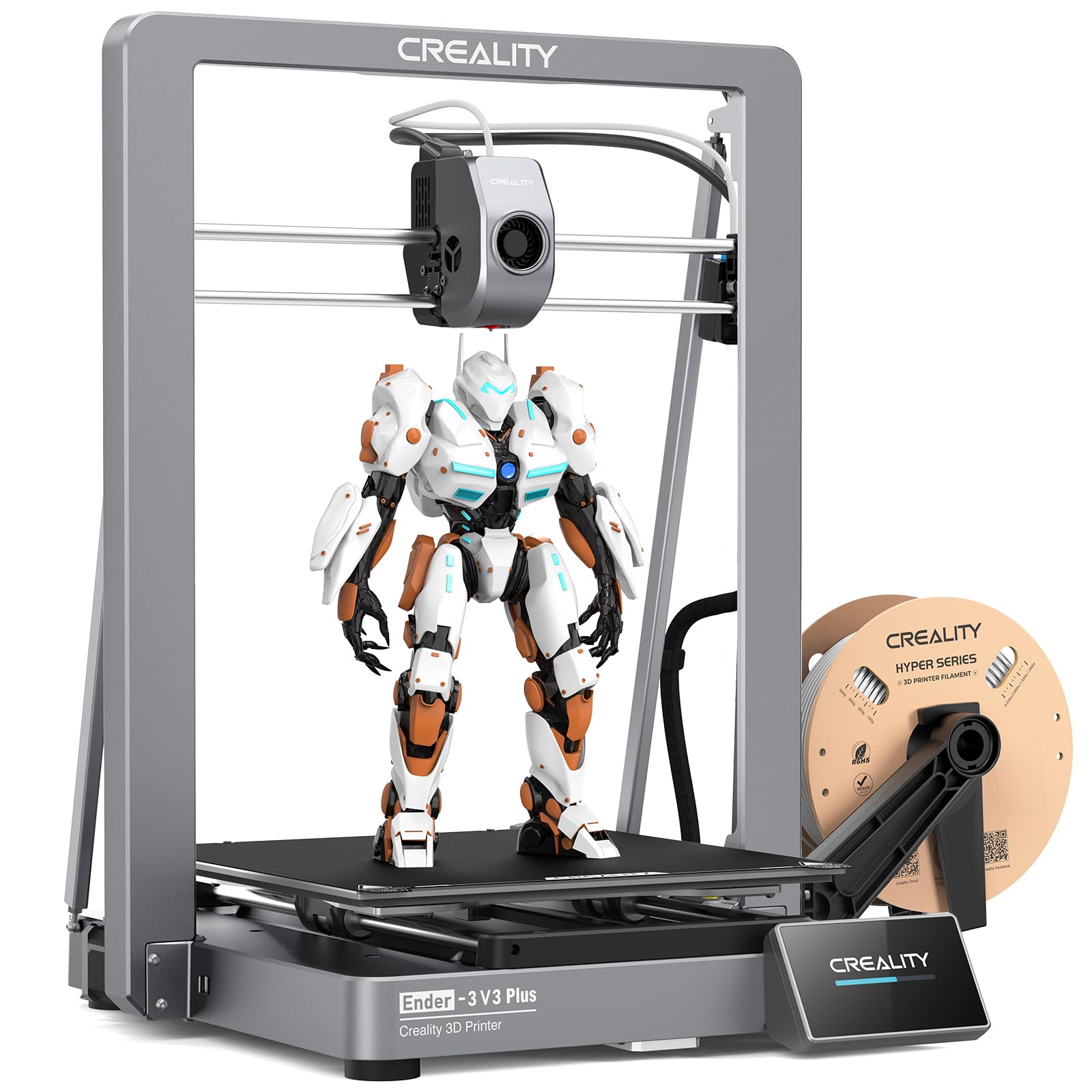 Creality Ender 3 V3 Plus 3D Printer - 600mm/s High-Speed Printing, Auto Leveling, Direct Drive Extruder, Large Build Volume 11.8x11.8x13.0in - Perfect for Home DIY, Prototyping, and Educational Projects