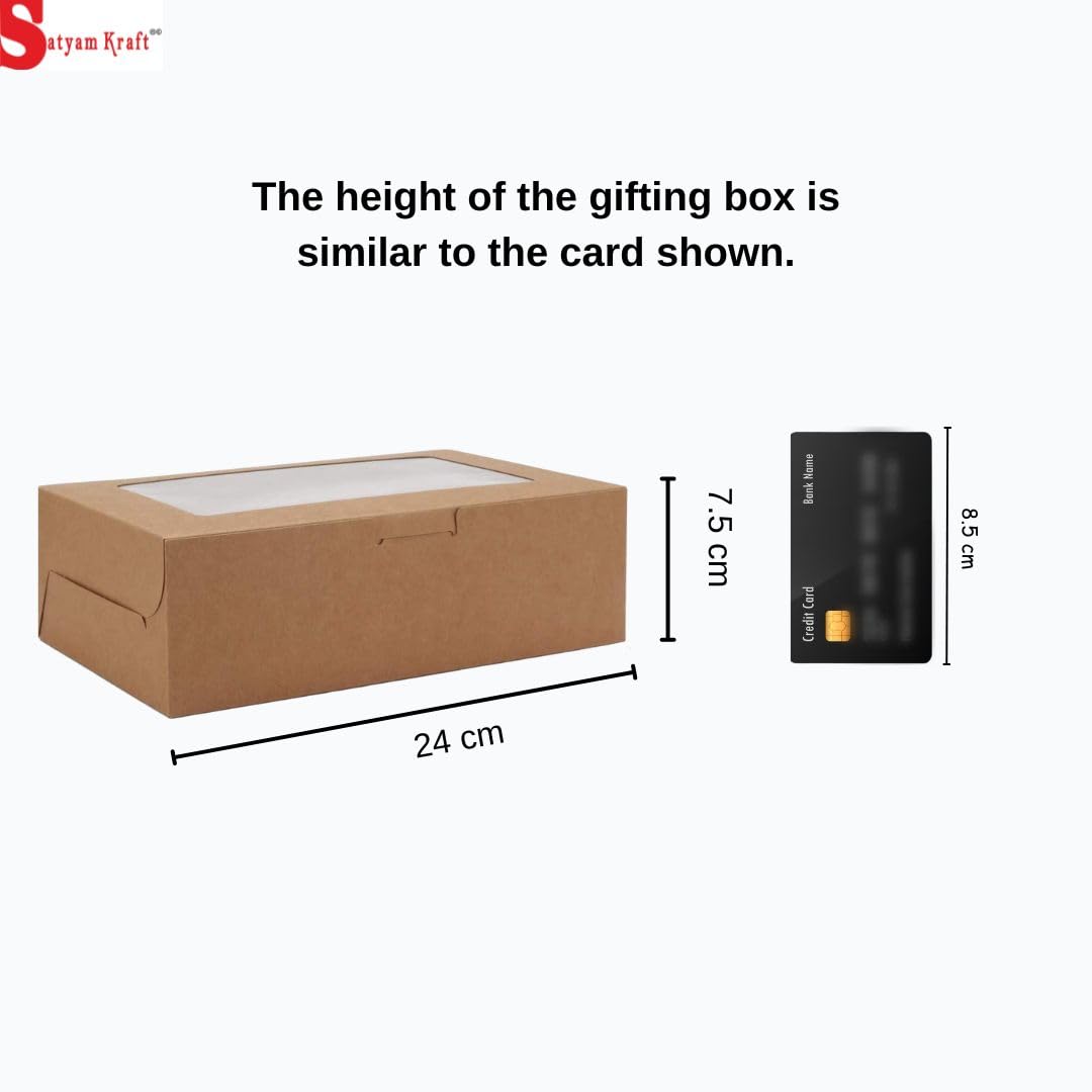 Satyam Kraft 10-Piece Decorative Window Folding Gift Box Set | Premium Sturdy Paper Packaging for Chocolates, Nuts, Wedding Favors & Valentine's Gifts | Easy Assemble Reusable Gift Boxes (10 Pack) | Perfect for Party Favors, Holiday Gifts & Small Present Packaging