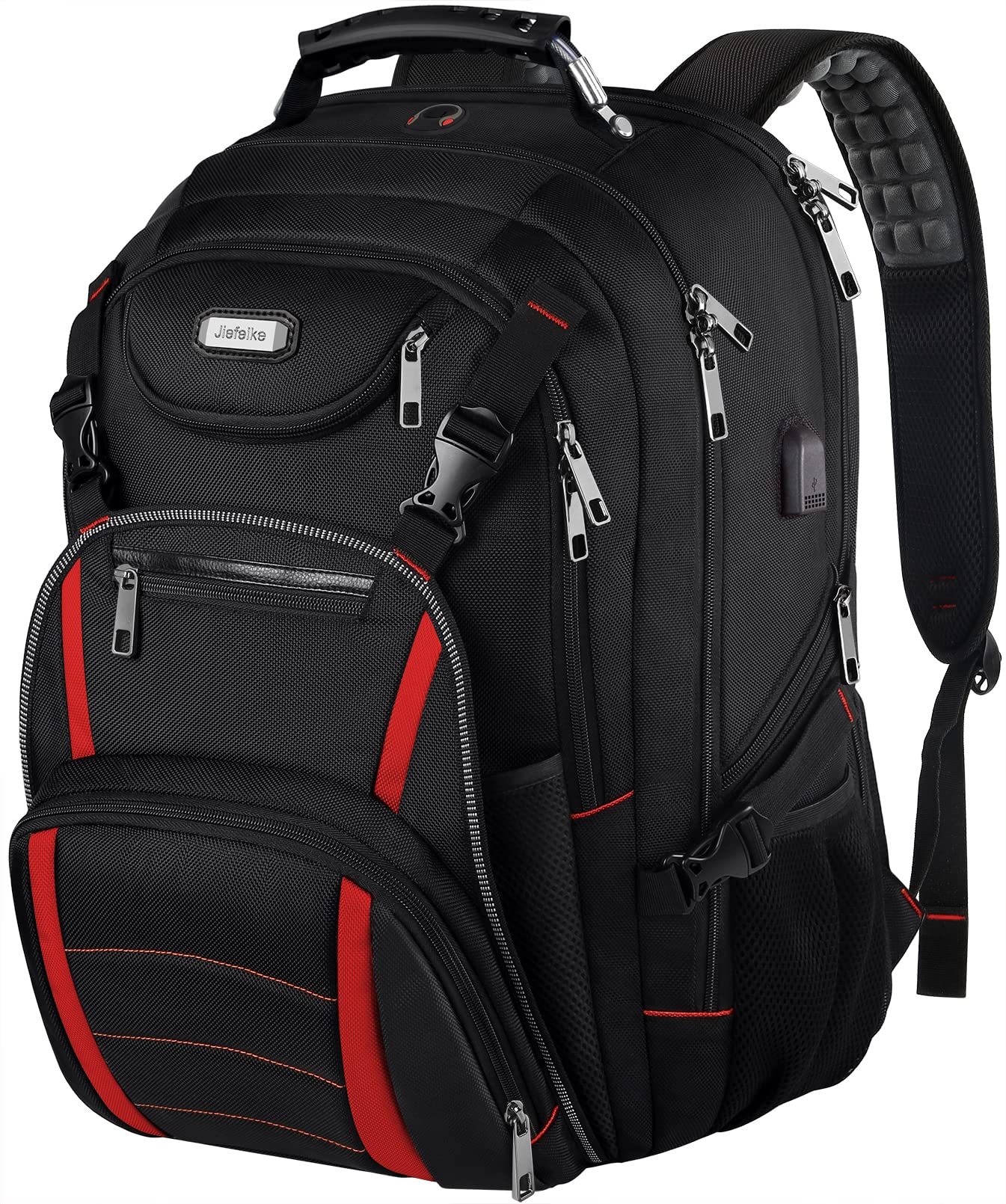 Jiefeike Extra Large Travel Laptop Backpack for Men & Women - 17 Inch Computer Notebook Bag with USB Charging Port, RFID Anti-Theft & TSA Approved - Perfect for School, College, Business Travel & Daily Commute
