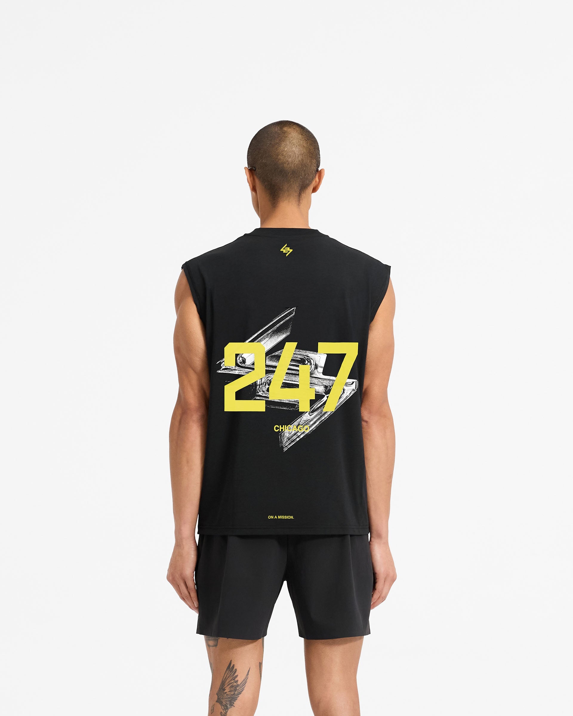 247 Chicago Oversized Tank Top - Jet Black - Comfortable & Stylish for Casual Wear, Gym, and Everyday Outfits