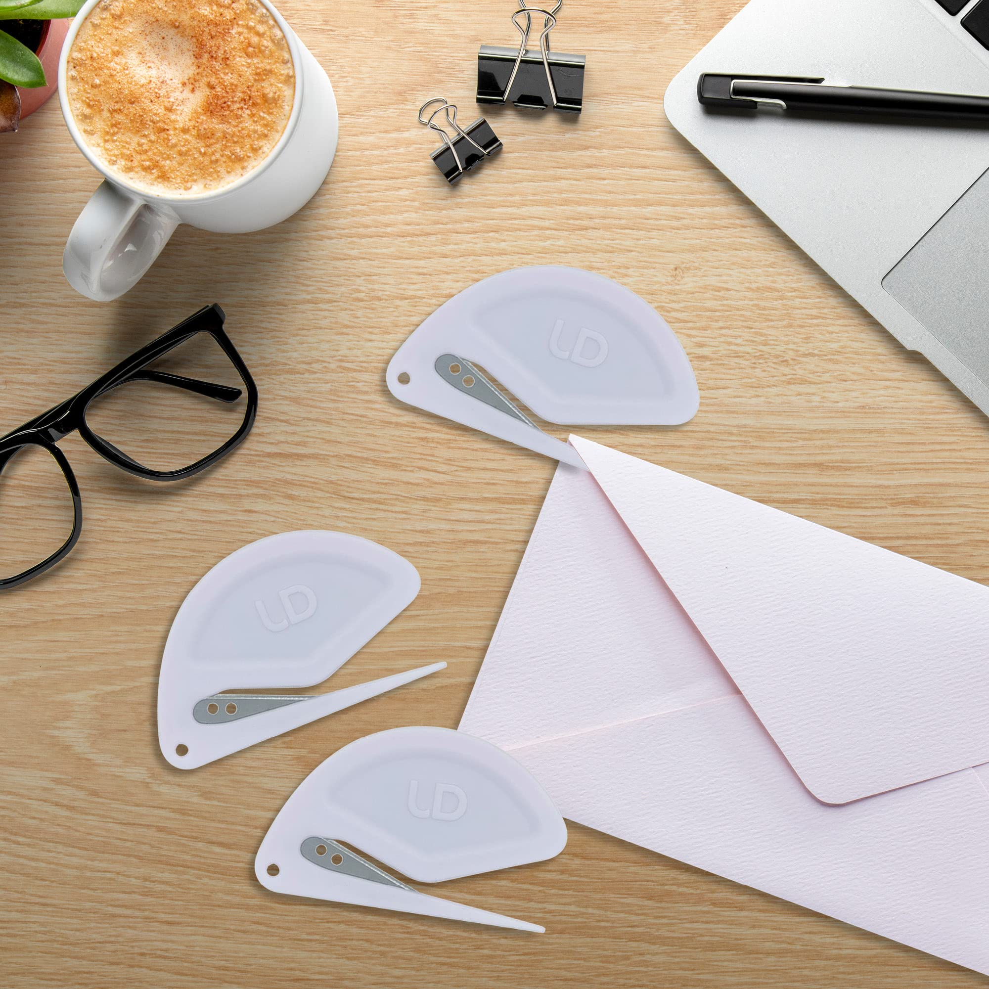 Magnetic Letter Openers - White Desk Organizer for Office & Home Use
