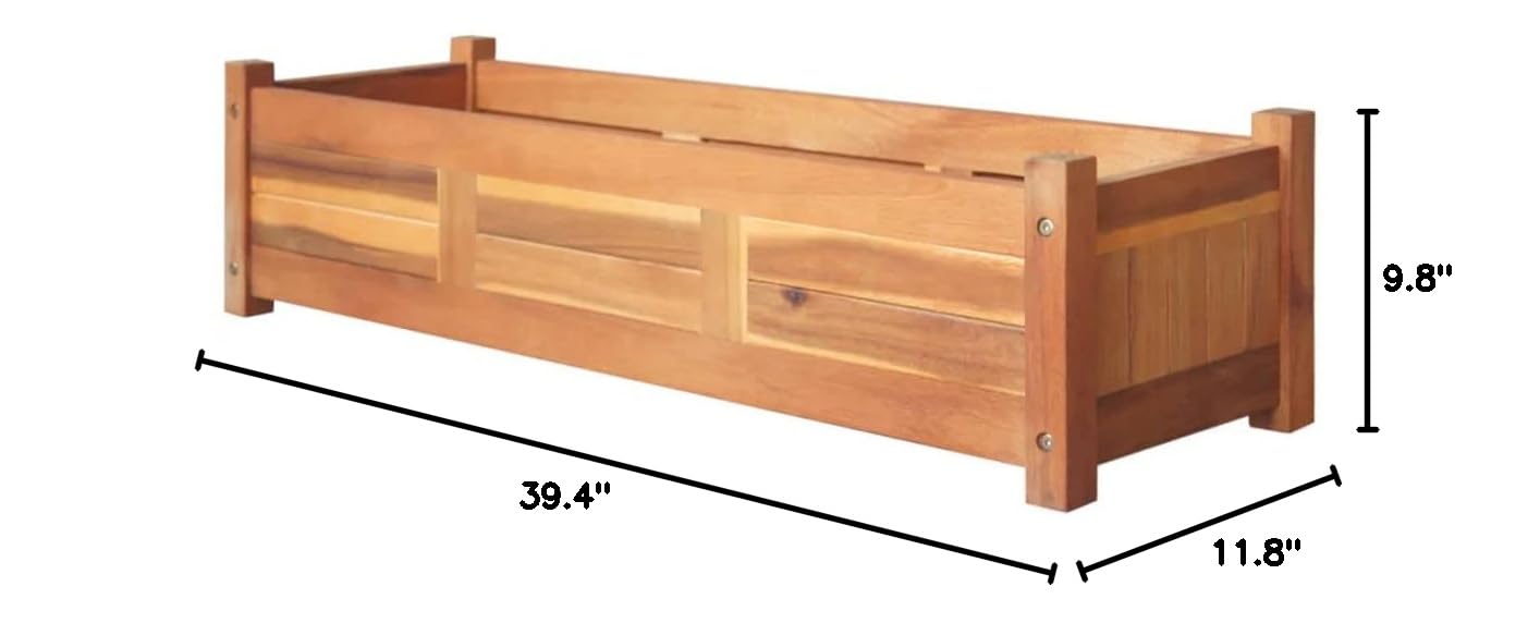 **Acacia Wood Raised Garden Beds - 39.4