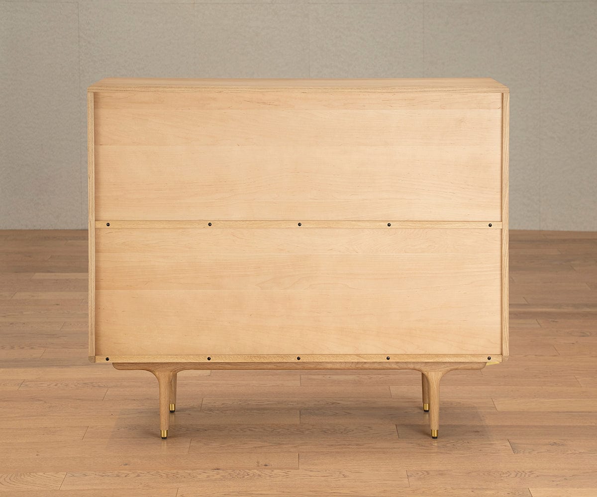 Hendrick Media Cabinet II - White Oak TV Stand with Storage | Modern Entertainment Center for Living Room & Home Theater