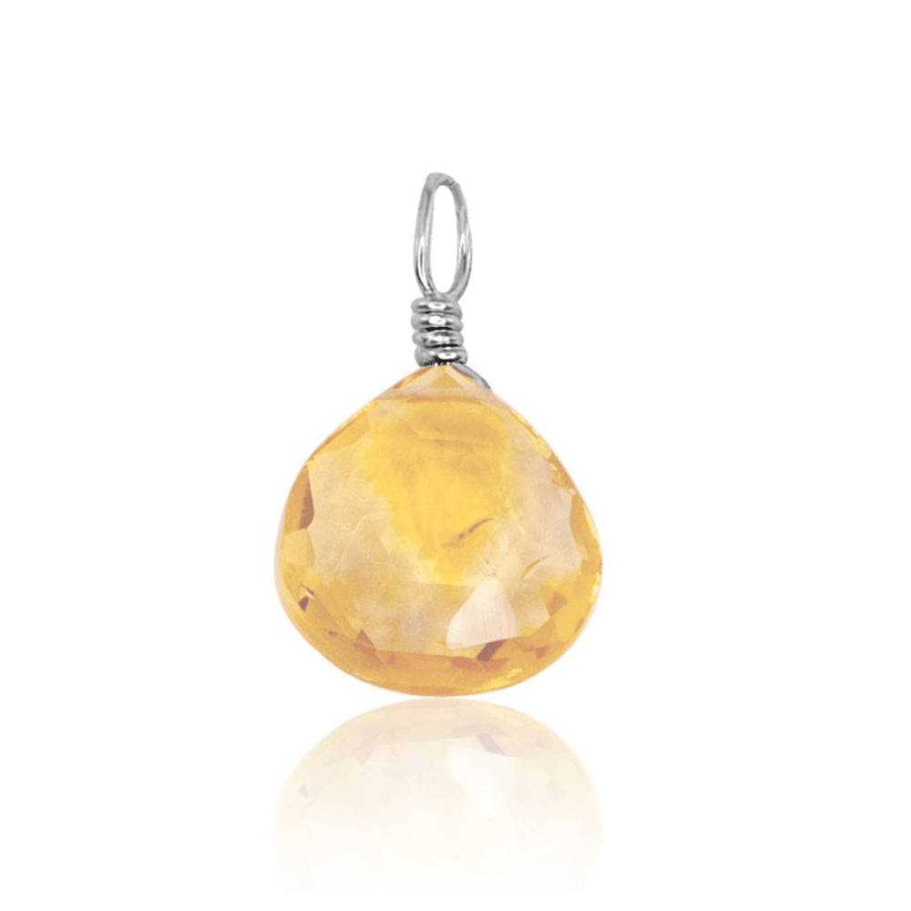 Tiny Citrine Teardrop Gemstone Pendant Necklace - Natural Yellow Quartz Jewelry for Women - Perfect for Everyday Wear, Gift Giving & Special Occasions