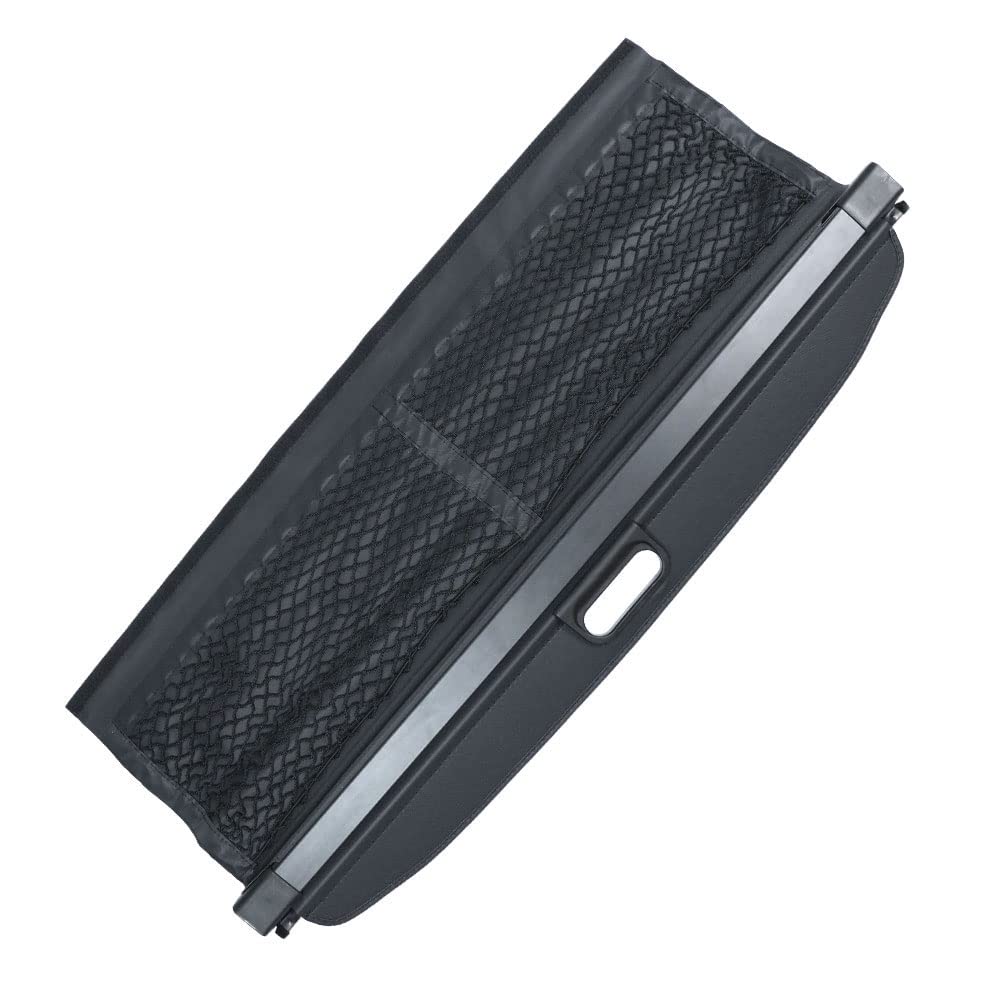 Marretoo Retractable Cargo Cover for Smart ForTwo 2016-2018 | Black Trunk Security Shield with Extra Storage Net | Perfect for Road Trips, Grocery Hauling & Vehicle Protection