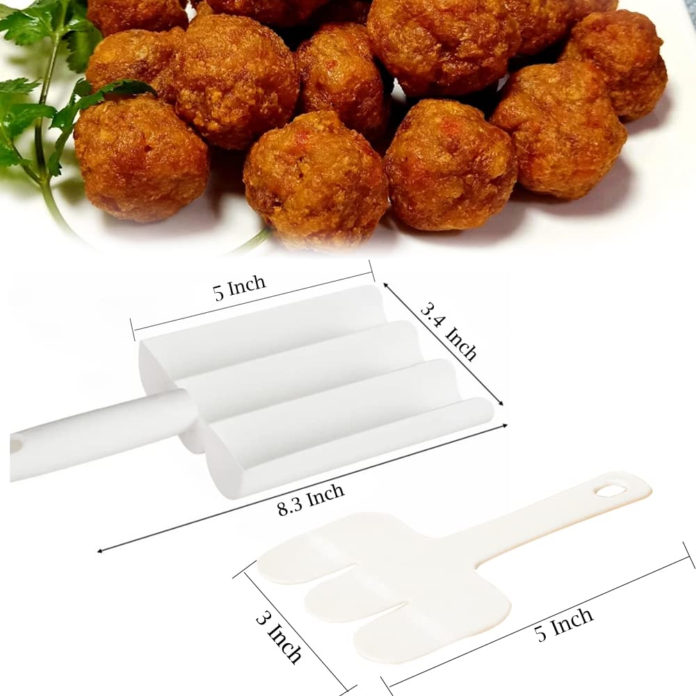 Non-Stick Triple Meatball Maker - Make 3 Meatballs at Once | Perfect for Kitchen, Meatballs, Cookie Dough & Sorbet Rice Balls | Ideal for Meal Prep, Parties & Quick Cooking (1 Set)