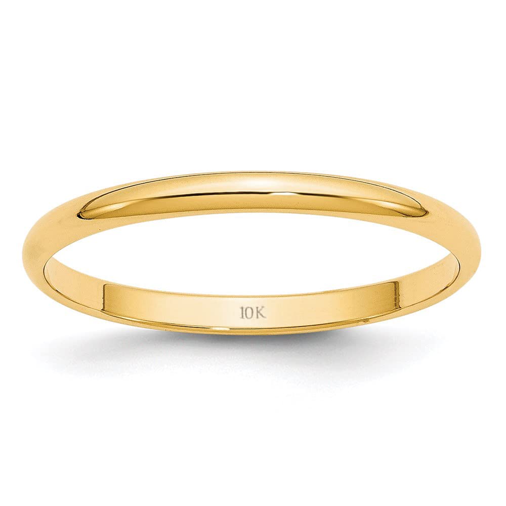 10K Gold Women's Wedding Band - Classic 2mm Plain Solid Gold Ring in White, Rose & Yellow Gold | Perfect for Engagements, Anniversaries & Everyday Wear