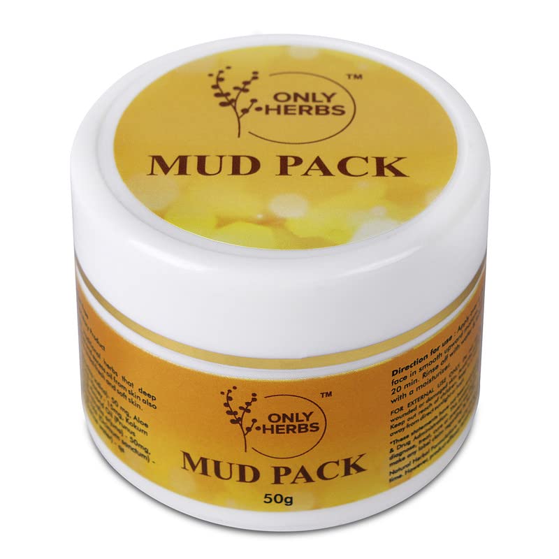 Onlyherbs Oil Clear Mud Face Pack - 100% Pure Natural Multani Mitti for Deep Cleansing, Oil Control & Blackhead Removal | Purifies Skin, Minimizes Pores | Pack of 1 | Perfect for Oily & Acne-Prone Skin Care Routine