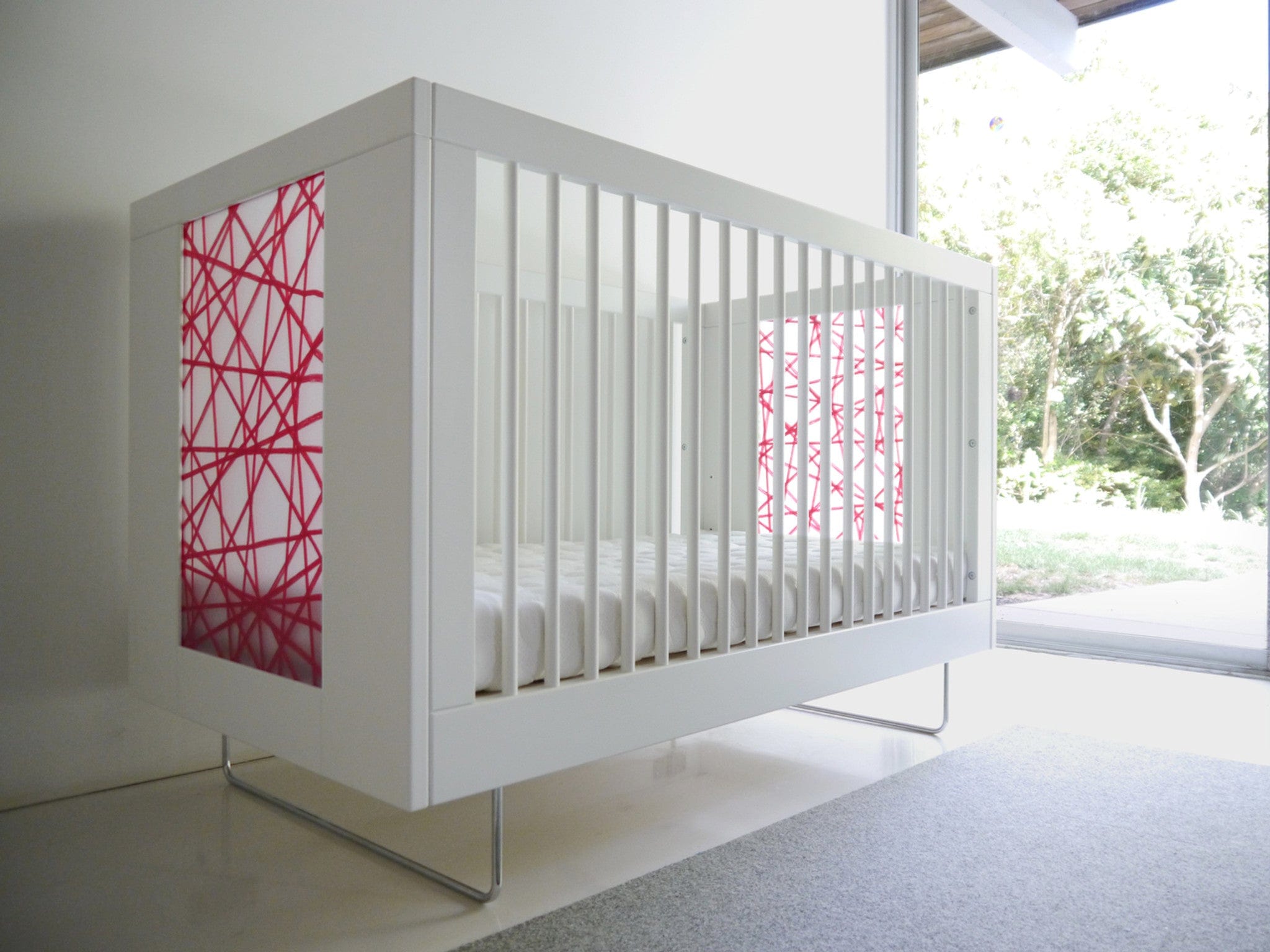 Spot On Square Alto Crib - Modern Baby Crib with Adjustable Height, Convertible to Toddler Bed | Perfect for Nursery, Daycare & Small Spaces