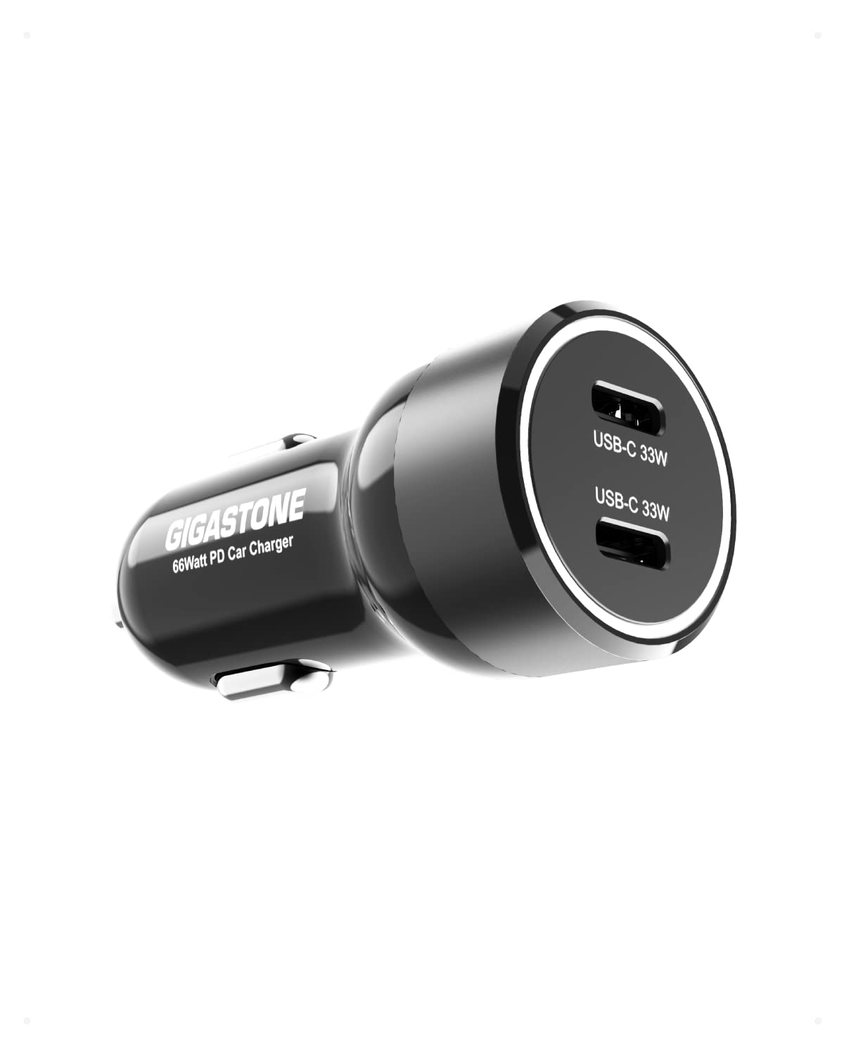 Gigastone 66W USB C Car Charger Fast Charging Adapter with PD3.0 & Dual Port - Super Mini Design for iPhone 15/14/13/12/11/X/SE/8, Galaxy S22/S21/Note, Google Pixel, LG, Motorola - Perfect for Road Trips & Daily Commutes