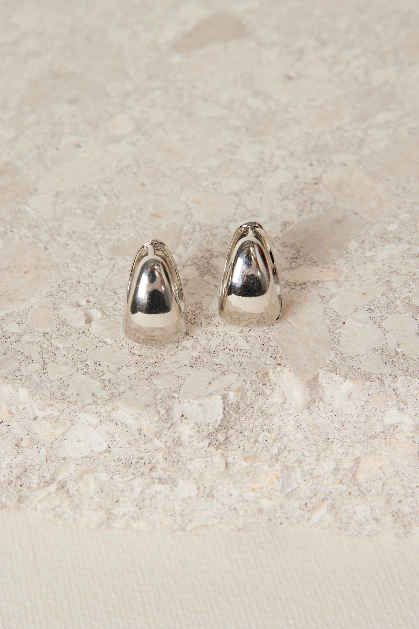 Chunky Oval Rhodium Plated Earrings for Women - Elegant Dangle Drop Earrings for Party, Wedding & Everyday Wear
