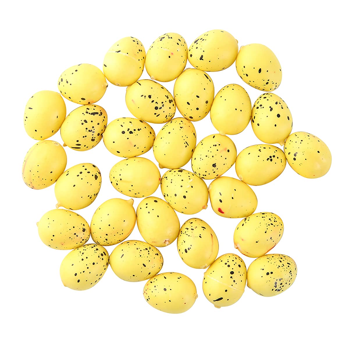 Colorful 30Pcs Foam Easter Eggs Decorations - DIY Painted Bird Pigeon Eggs for Kids Crafts, Easter Party Supplies & Home Decor (Yellow) - Perfect for Easter Egg Hunts, Classroom Activities, and Spring Festival Decorations